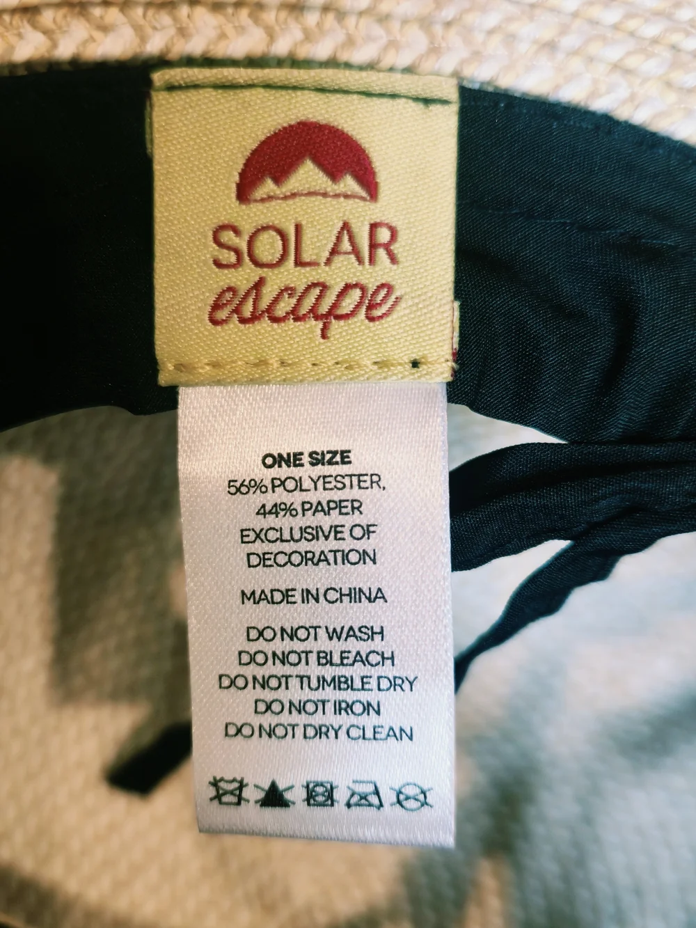 Solar Escape Cream Wide Brim Straw Sun Hat with Black Band